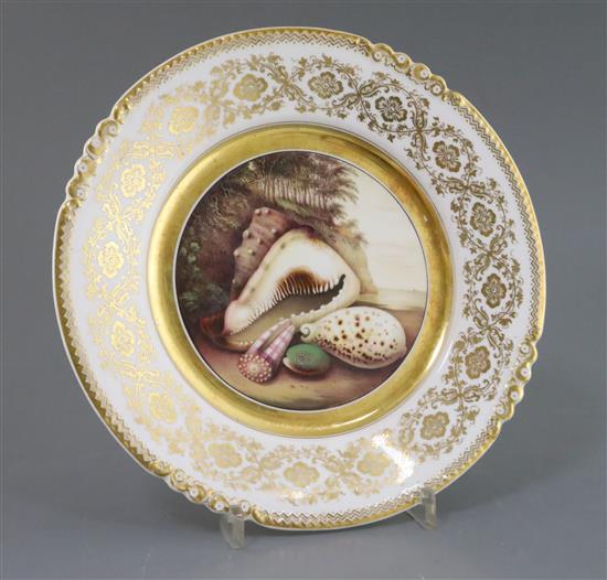A rare Rockingham porcelain cabinet plate, c.1826-30, D. 24.5cm